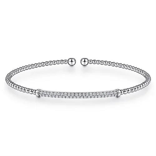 Gabriel & Co. White Diamond Bar Bujukan Bangle