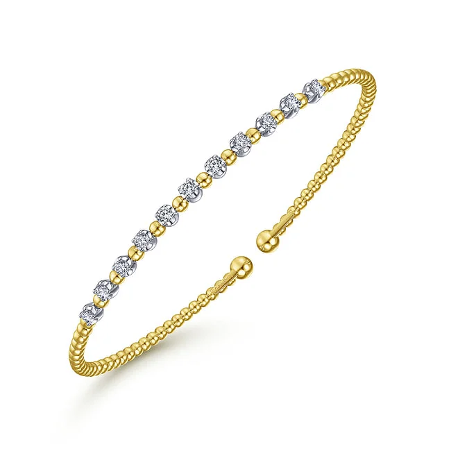 Gabriel & Co. Yellow Bujukan Cuff with Diamond Stations