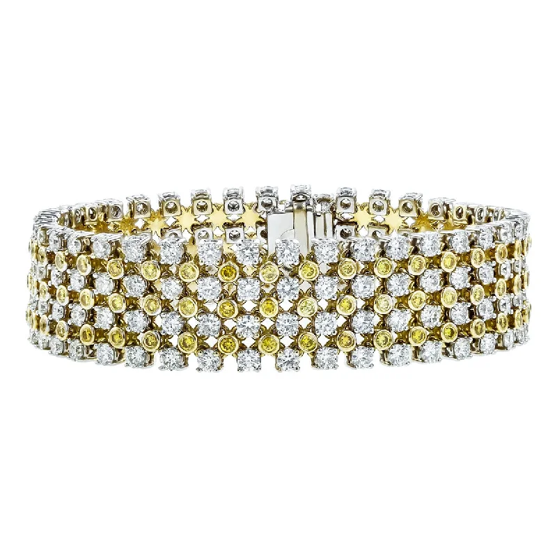 Maria Canale White and Yellow Diamond Bracelet