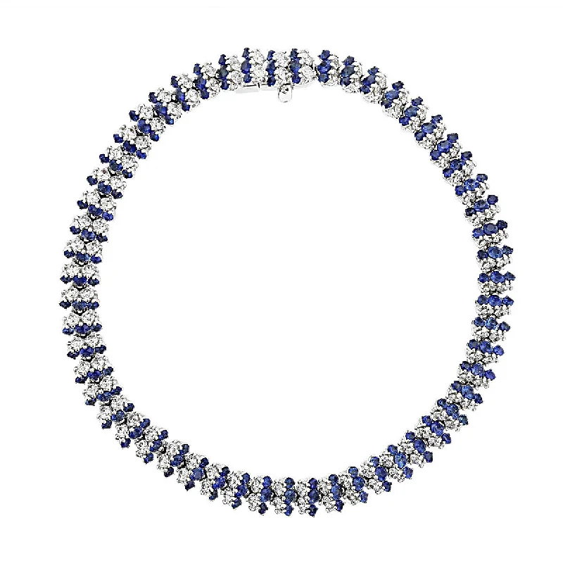 Miiori 18K White Gold Sapphire and Diamond Bracelet