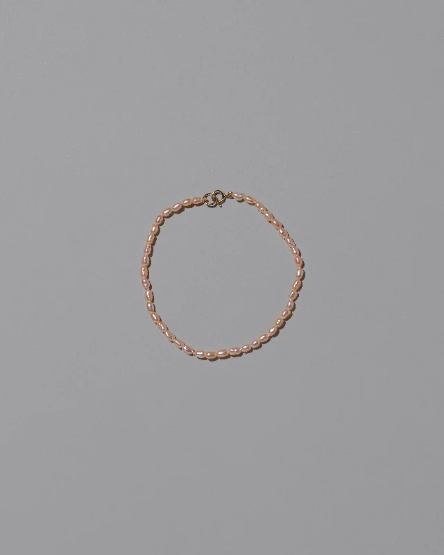 Oval Pearl Bracelet - Pink Peony