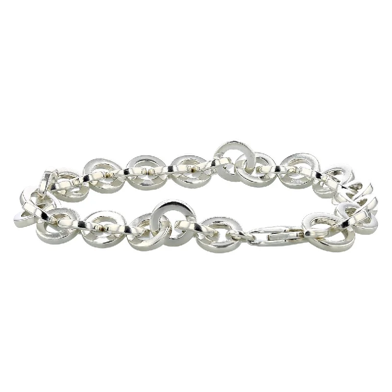 Sterling Silver Circle Link 7.5-Inch Bracelet