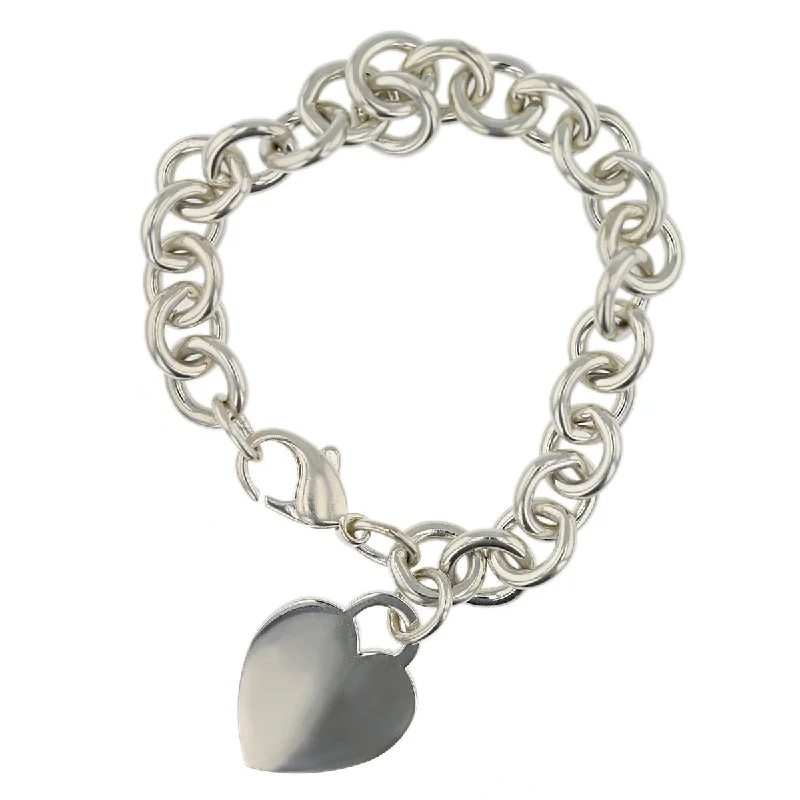 Tiffany Heart Tag Charm Bracelet in Sterling Silver