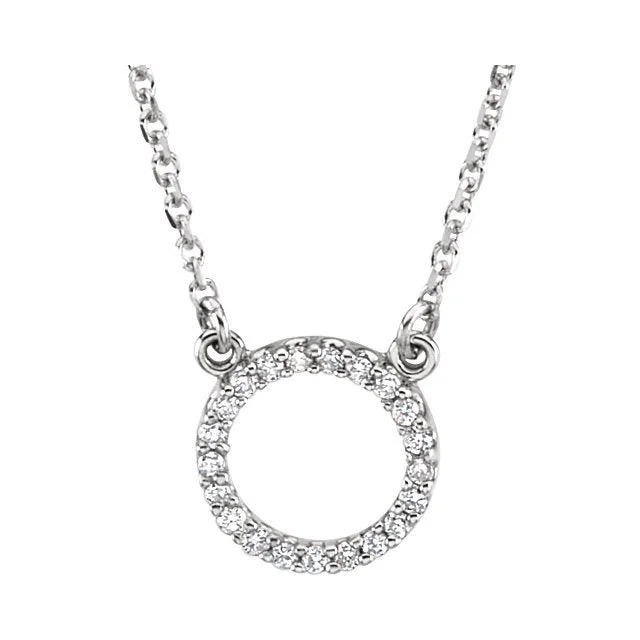 14KT Gold 1/10 CTW Diamond Circle 16" Necklace