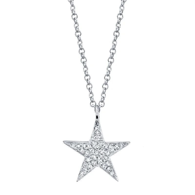 14KT Gold 1/10 CTW Diamond Star Necklace