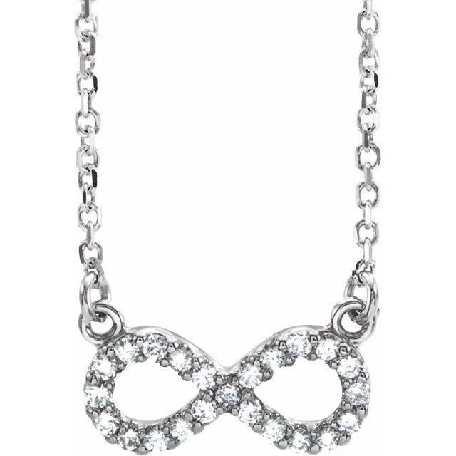 14KT Gold 1/8 CTW Diamond Infinity-Inspired 16.5" Necklace