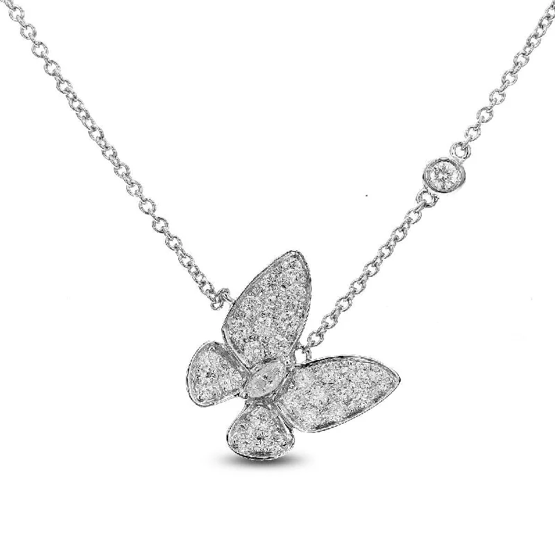 18KT GOLD 0.62 CTW DIAMOND BUTTERFLY NECKLACE