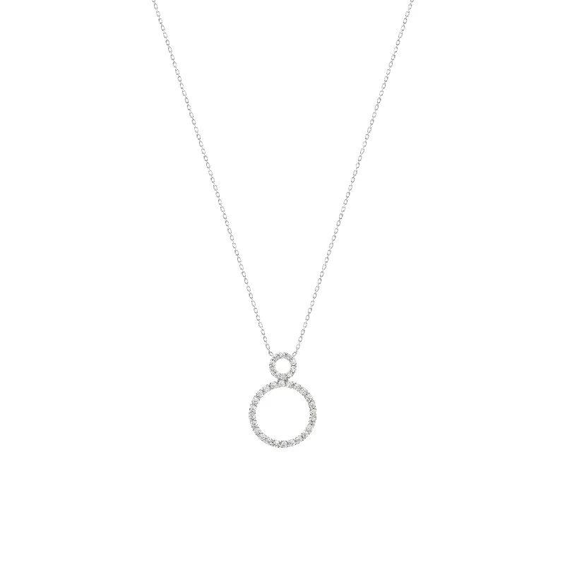 Circle 18K Whitegold Necklace w. Diamonds