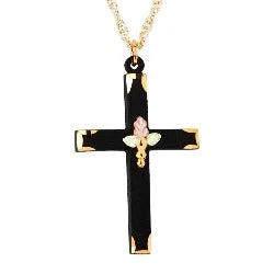 Black Hills Gold Black Powder Cross Necklace