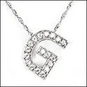 Cubic Zirconia Cz .36 TCW Pave G Letter Initial Pendant