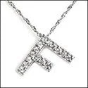 Cubic Zirconia Cz Letter F Initial Pendant