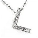 Cubic Zirconia Cz Letter L Pendant Initial Pendant