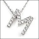 Cubic Zirconia Cz M Pendant Initial Pendant