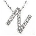 Cubic Zirconia Cz N Letter Pendant Initial Pendant