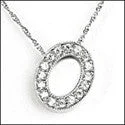 Cubic Zirconia Cz O Letter Initial Pendant