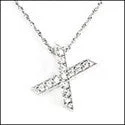 Cubic Zirconia Cz Xiomara Ximena X Letter Initial Pendant