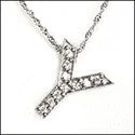 Cubic Zirconia Cz Yol Yesenia Y Letter Initial Pendant