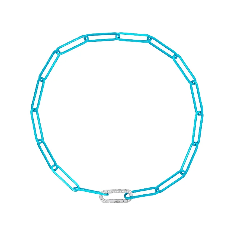 Cable Cyan 18K Whitegold Necklace w. Diamonds