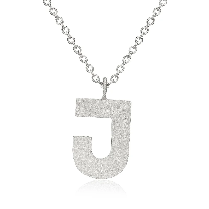 Letter J Silver Necklace