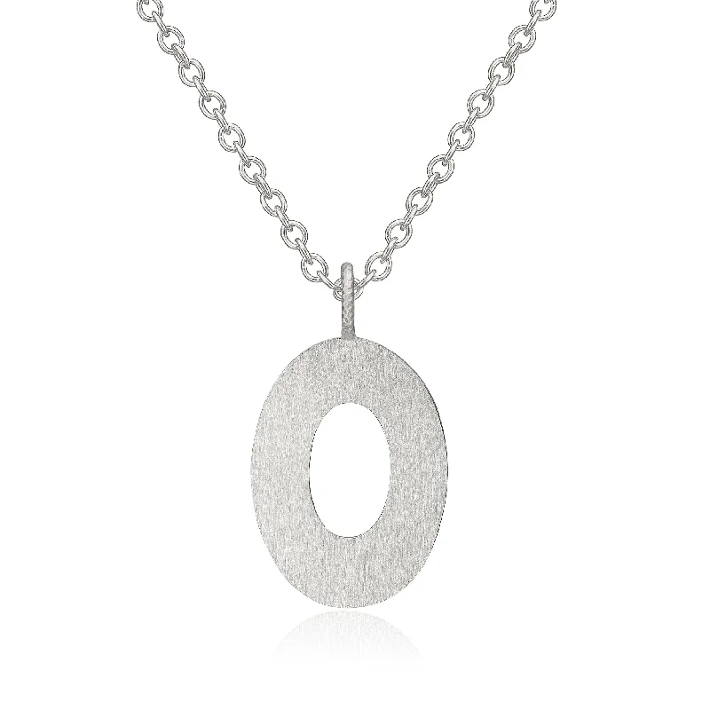 Letter O Silver Necklace