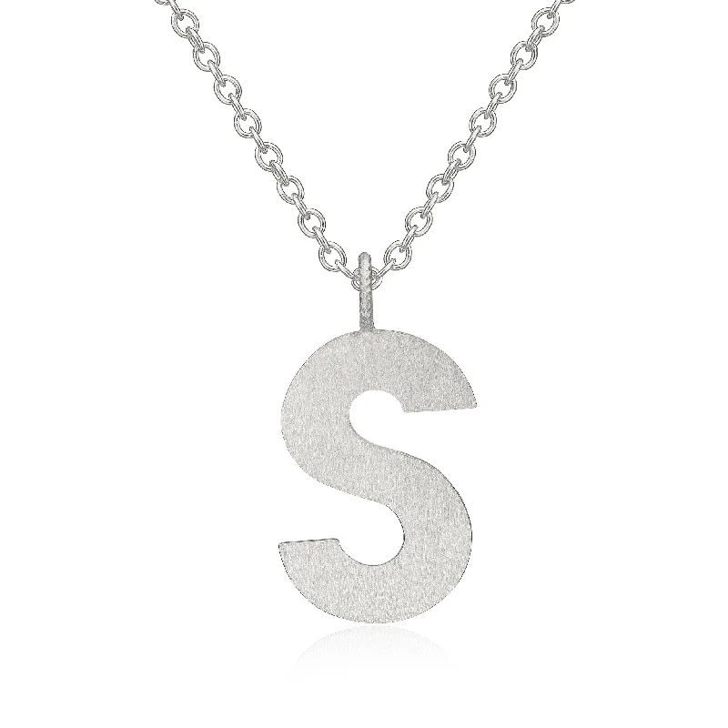 Letter S Silver Necklace