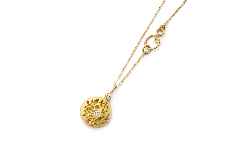 Jardiniére Parfume 18K Gold Necklace w. Diamond