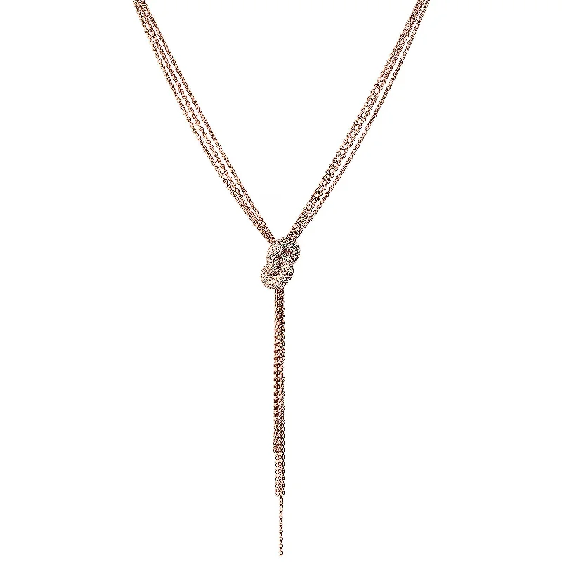 The Legacy Knot 18K Rosegold Necklace w. Diamonds