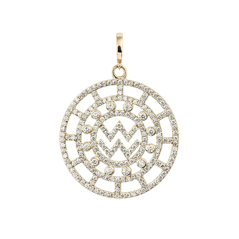 Zodiac Pavé Aquarius 18K Gold or Whitegold Pendant w. Diamonds