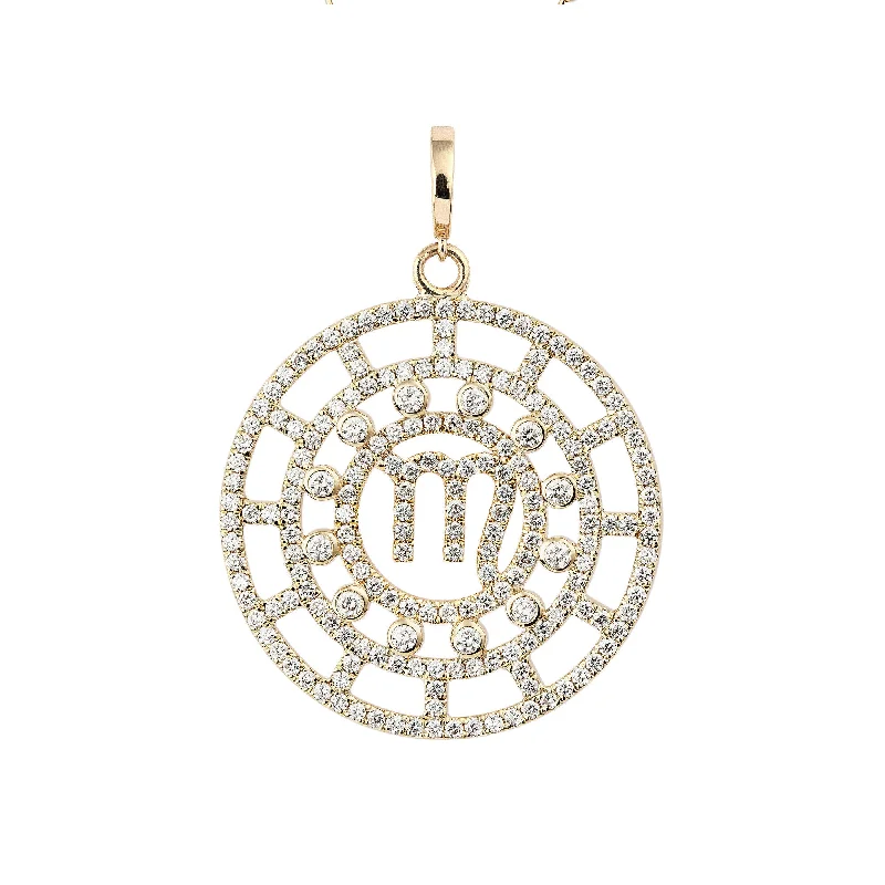 Zodiac Pavé Scorpio 18K Gold or Whitegold Pendant w. Diamonds