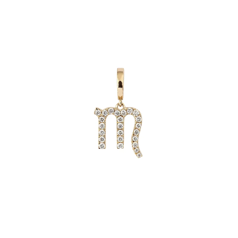 Zodiac Scorpio 18K Gold or Whitegold Charm w. Diamonds