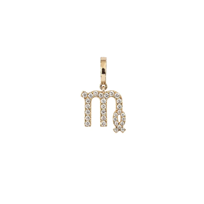 Zodiac Virgo 18K Gold or Whitegold Charm w. Diamonds