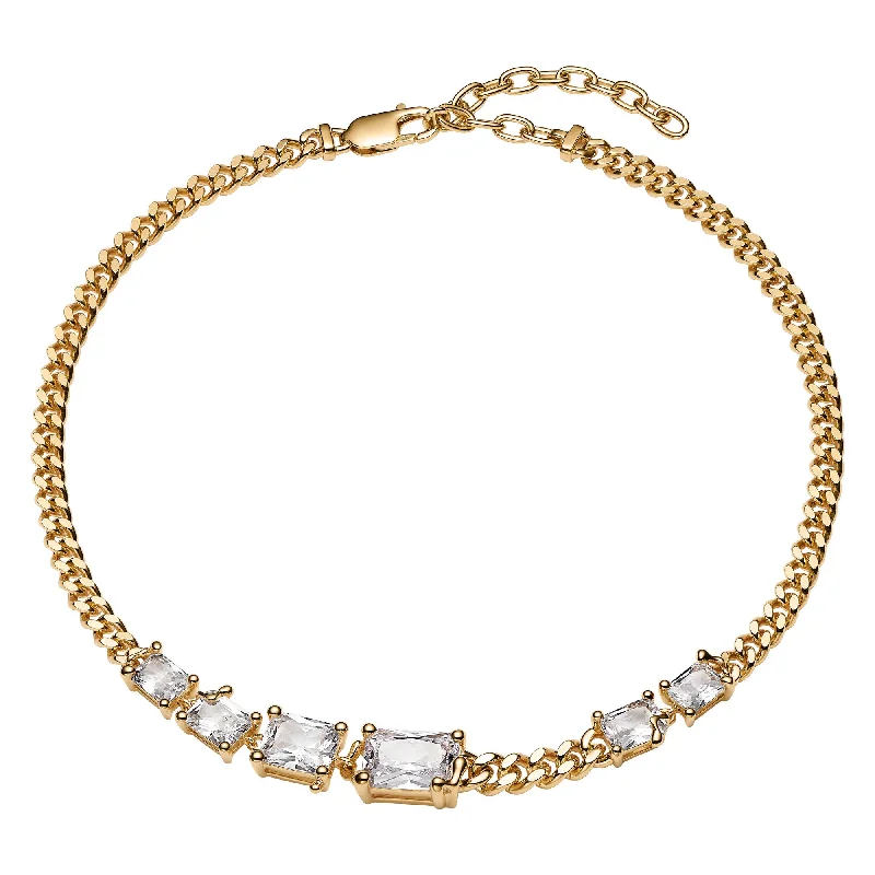 Roppongi Chandelier Gold Plated Necklace w. Zirconia