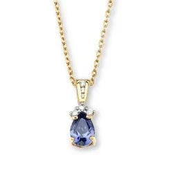 Silver Elegance-CZ Gold Tanzanite Necklace