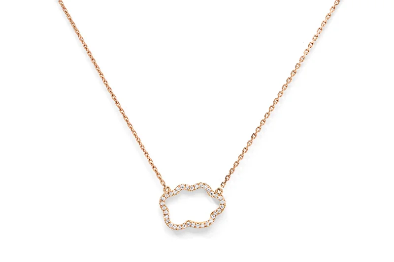 Golden Cloud 18K Rosegold Necklace w. Diamonds